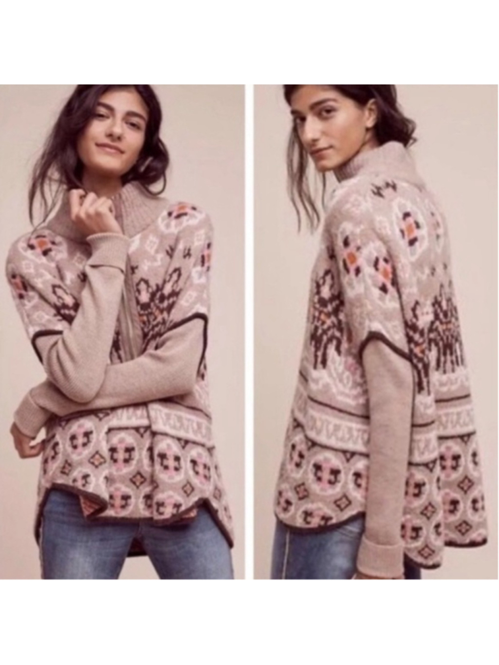 Anthropologie Sleeping On Snow Fairbanks Wool Blend Half Zip Sweater XS Small